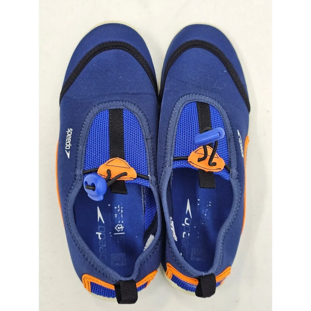 Speedo Kids Aqua‎ Shoes Water Shoes Slip On Blue Orange Drawstring Size 5